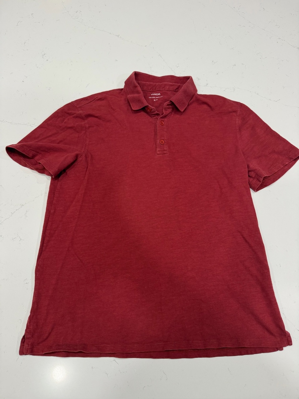 Vince Men's Brick Red Polo Shirt - Medium